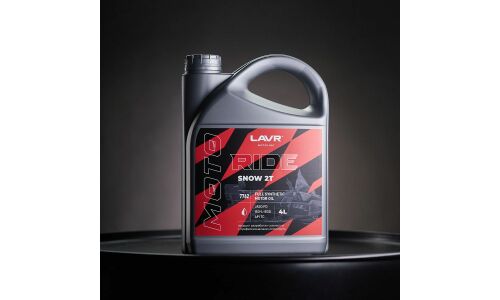 Масло для снегоходов Lavr Motoline Ride Snow 2Т, синтетическое, API TC, JASO FD, 2-тактное, 4л, арт. Ln7762
