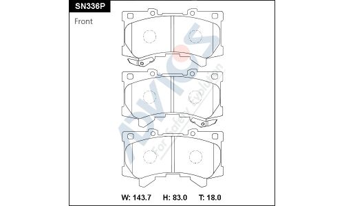 Колодки тормозные дисковые Advics, комплект на ось (4 шт), арт. SN336P