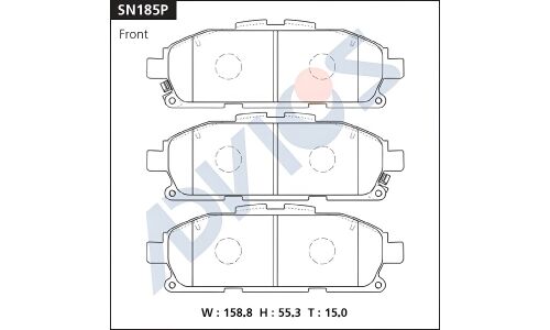 Колодки тормозные дисковые Advics, комплект на ось (4 шт), арт. SN185P