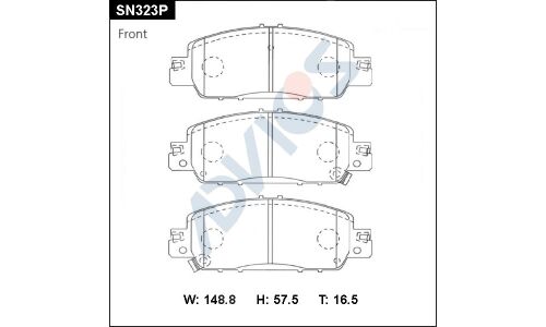 Колодки тормозные дисковые Advics, комплект на ось (4 шт), арт. SN323P