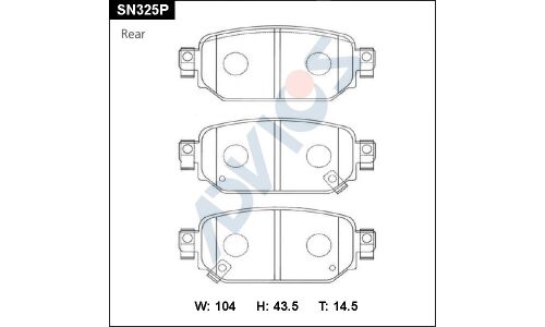 Колодки тормозные дисковые Advics, комплект на ось (4 шт), арт. SN325P