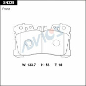 Колодки тормозные дисковые Advics, передние, комплект на ось (4 шт), арт. SN328