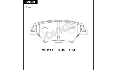 Колодки тормозные дисковые Advics, комплект на ось (4 шт), арт. SN329