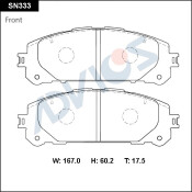 Колодки тормозные дисковые Advics, комплект на ось (4 шт), арт. SN333