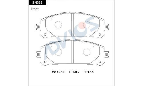 Колодки тормозные дисковые Advics, комплект на ось (4 шт), арт. SN333