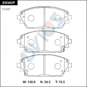 Колодки тормозные дисковые Advics, комплект на ось (4 шт), арт. SN340P