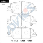 Колодки тормозные дисковые Advics, комплект на ось (4 шт), арт. SN342P