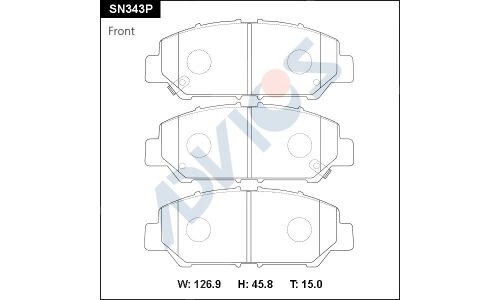 Колодки тормозные дисковые Advics, комплект на ось (4 шт), арт. SN343P