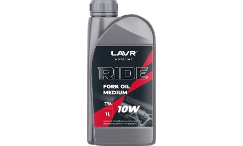 Масло вилочное Lavr Motoline Ride Fork Oil Medium 10w, полусинтетическое, 1л, арт. Ln7784