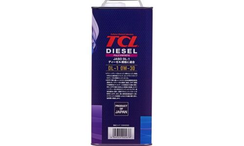 Масло моторное TCL Diesel 0w30, синтетическое, JASO DL-1, для дизельного двигателя, 4л, арт. D0040030