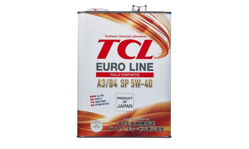 Масло моторное TCL Euro Line 5w40, синтетическое, API SP, ACEA A3/B4, универсальное, 4л, арт. E0040540A3B4