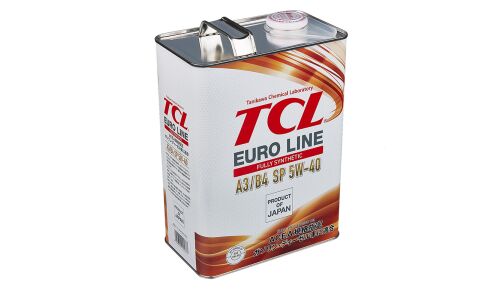 Масло моторное TCL Euro Line 5w40, синтетическое, API SP, ACEA A3/B4, универсальное, 4л, арт. E0040540A3B4