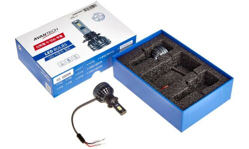 Лампа светодиодная Avantech LED Bulbs H3 (PK22s, T12), 12В, 35Вт (соответствует 55Вт), 6500К, комплект 2 шт, арт. ALB0335W