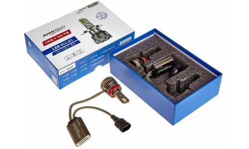 Лампа светодиодная Avantech LED Bulbs H11 (PGJ19-2, T11), 12В, 45Вт (соответствует 55Вт), 6500К, комплект 2 шт, арт. ALB1145W