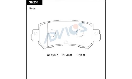 Колодки тормозные дисковые Advics, комплект на ось (4 шт), арт. SN234