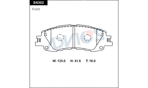 Колодки тормозные дисковые Advics, передние, комплект на ось (4 шт), арт. SN352