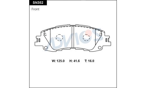 Колодки тормозные дисковые Advics, передние, комплект на ось (4 шт), арт. SN352