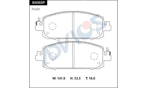 Колодки тормозные дисковые Advics, комплект на ось (4 шт), арт. SN353P