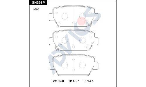 Колодки тормозные дисковые Advics, комплект на ось (4 шт), арт. SN356P
