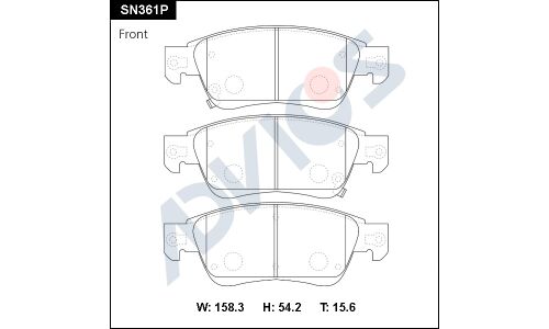 Колодки тормозные дисковые Advics, комплект на ось (4 шт), арт. SN361P