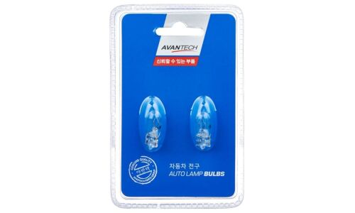 Лампа Avantech Autolamp Bulbs W8W (W2.1x9.5d, T10), 12В, 8Вт, комплект 2 шт, арт. AIB1586P