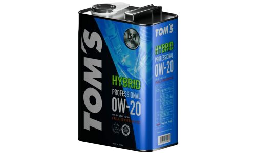 Масло моторное TOM'S Hybrid Professional 0w20, синтетическое, API SP, ILSAC GF-6A, для бензинового двигателя, 4л, арт. 00410-TP020-04R