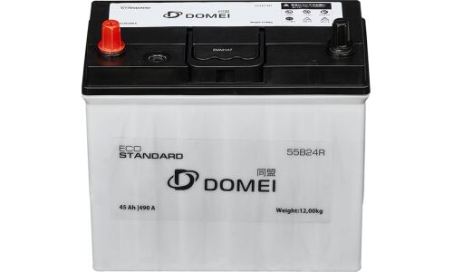 Аккумулятор Domei Eco Standard 55B24R, 45Ач, CCA 490А, необслуживаемый