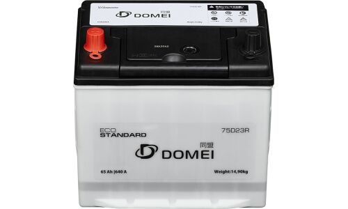 Аккумулятор Domei Eco Standard 75D23R, 65Ач, CCA 649А, необслуживаемый