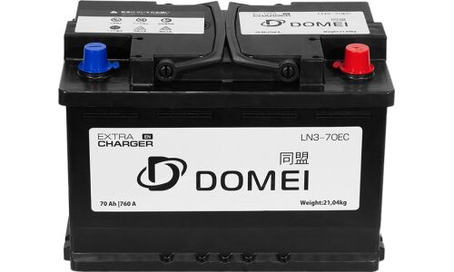Аккумулятор Domei Extra Charger LN3/L3(H6) L, 70Ач, CCA 760А, необслуживаемый, технология AGM