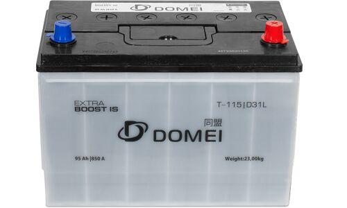 Аккумулятор Domei Extra Boost IS T-115/130D31L, 95Ач, CCA 850А, необслуживаемый, технология EFB
