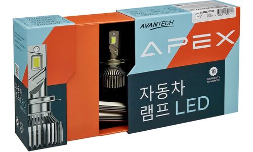Лампа светодиодная Avantech LED Apex H7 (PX26d, T11), 12В, 75Вт, 6500K, комплект 2 шт, CANbus, арт. ALB0775W