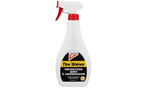 Полироль (чернитель) шин Kangaroo Tire Shiner, с силиконом, придает глянцевый блеск, бутылка с триггером 500мл, арт. 330129