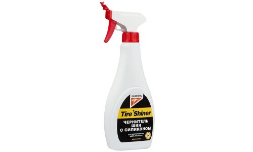 Полироль (чернитель) шин Kangaroo Tire Shiner, с силиконом, придает глянцевый блеск, бутылка с триггером 500мл, арт. 330129
