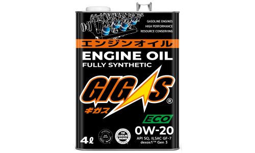 Масло моторное Gigas ECO 0w20, синтетическое, API SQ, ILSAC GF-7A, для бензинового двигателя, 4л, арт. G0020-004