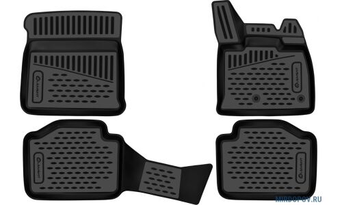 Коврики модельные Autofamily 3D, для Nissan Note 2020-2023 (правый руль), для переднего и заднего ряда, полиуретан, черный цвет, 4 шт, арт. ELEMENT3DAN1055210