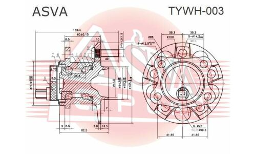 Ступица задняя ASVA TYWH-003