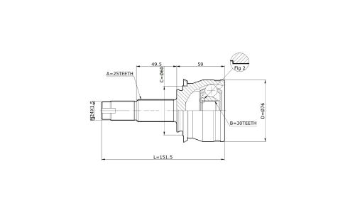 ШРУС Double Force, для Chevrolet Aveo / Cobalt, арт. DFCV871