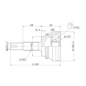 Шрус привода DOUBLE FORCE, с ABS, арт. DFCV061