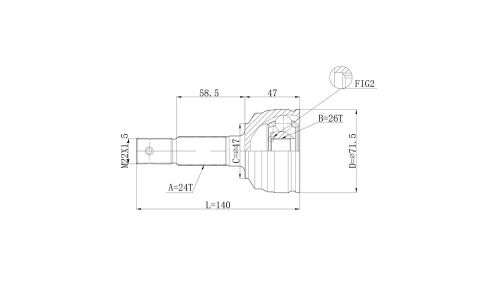 Шрус привода DOUBLE FORCE DFCV075