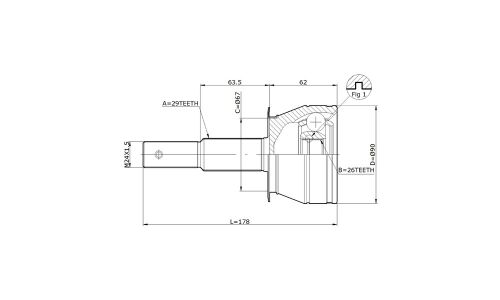 ШРУС Double Force, для Nissan Pathfinder, арт. DFCV675
