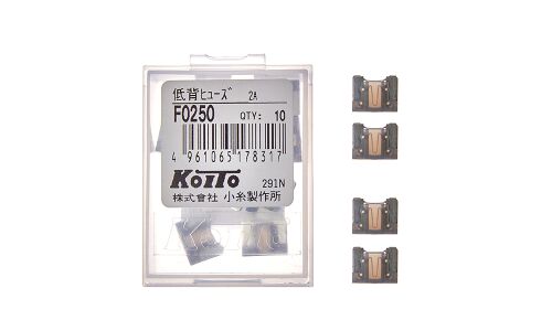 Предохранитель автомобильный Koito, флажковый, мини (LOW PROFILE MINI FL), серый, 2А, комплект 10 шт, арт. F0250