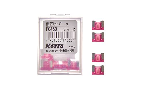 Предохранитель автомобильный Koito, флажковый, мини (LOW PROFILE MINI FL), розовый, 3А, комплект 10 шт, арт. F0450