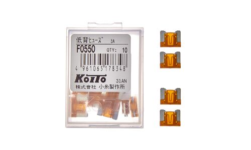 Предохранитель автомобильный Koito, флажковый, мини (LOW PROFILE MINI FL), светло-коричневый, 5А, комплект 10 шт, арт. F0550