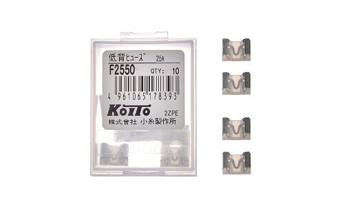 Предохранитель автомобильный Koito, флажковый, мини (LOW PROFILE MINI FL), прозрачный, 25А, комплект 10 шт, арт. F2550