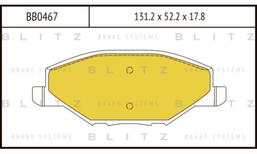 Колодки тормозные дисковые Blitz, передние, комплект на ось (4 шт), арт. BB0467