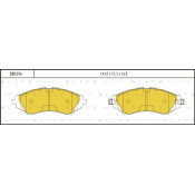 Колодки тормозные дисковые Blitz, передние, комплект на ось (4 шт), арт. BB0196