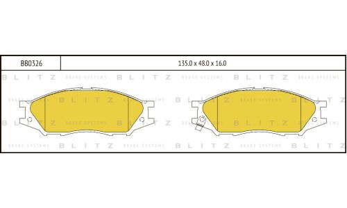 Колодки тормозные Blitz дисковые, арт. BB0326