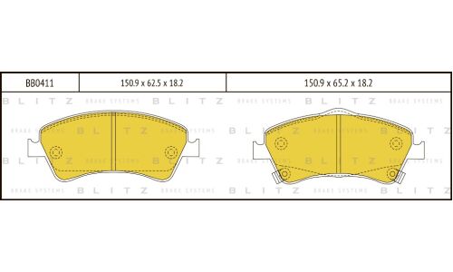 Колодки тормозные Blitz дисковые, арт. BB0411