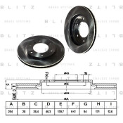 Диск тормозной Blitz, арт. BS0322