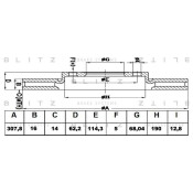 Диск тормозной Blitz, арт. BS0307